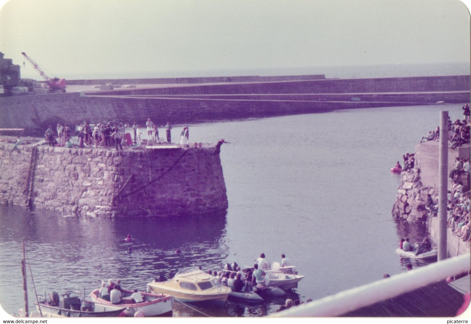 ALDERNEY-c1970 Crowds Watching Man Powered Flight Contest During Alderney Week Celebrations -Photgraph-ile Aurigny - Alderney