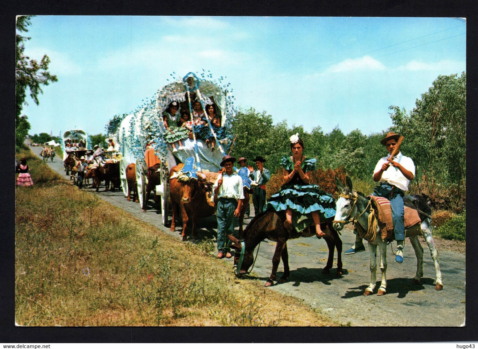 (RECTO / VERSO) ANDALUCIA - N° 8 - ROMERIA DEL ROCIO - FOLKLORE - CPM GF - Huelva