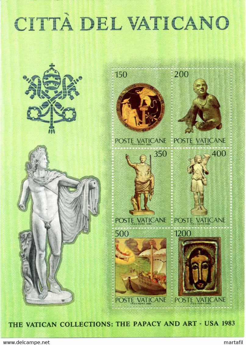 1983 VATICANO BF 7 MNH ** Collezioni Vaticane D'arte Negli Stati Uniti - Ungebraucht