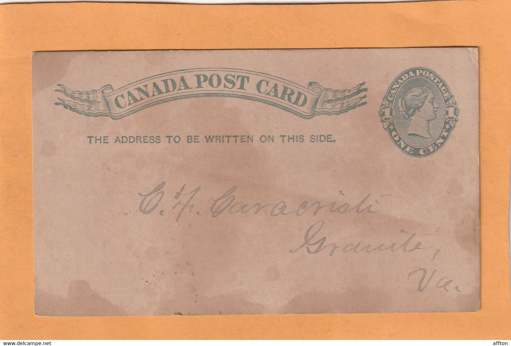 Canada Old Card Mailed - 1860-1899 Regering Van Victoria