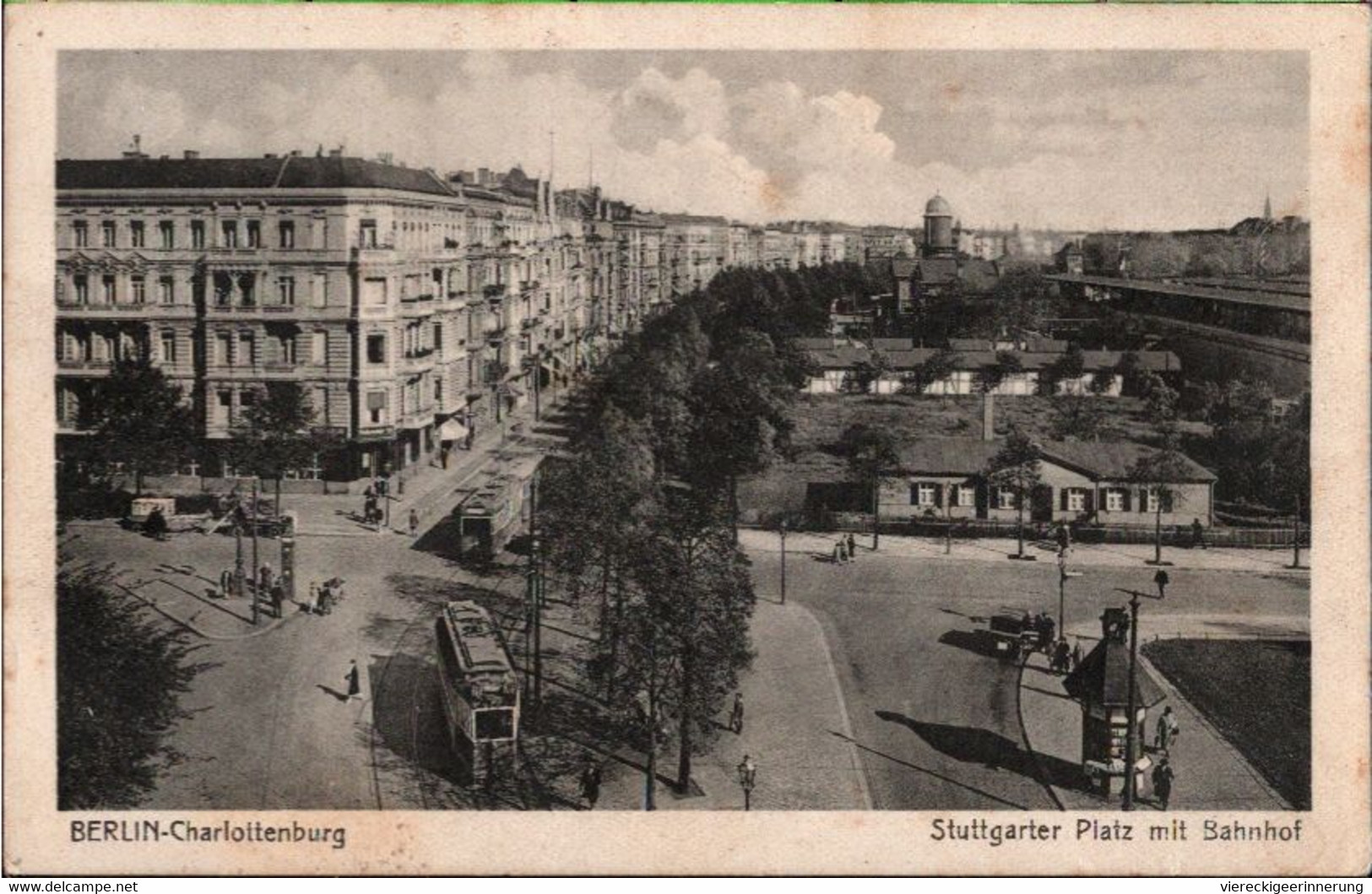 ! 1929 Alte Ansichtskarte Berlin Charlottenburg, Stuttgarter Platz, Bahnhof, Tram, Straßenbahn - Charlottenburg