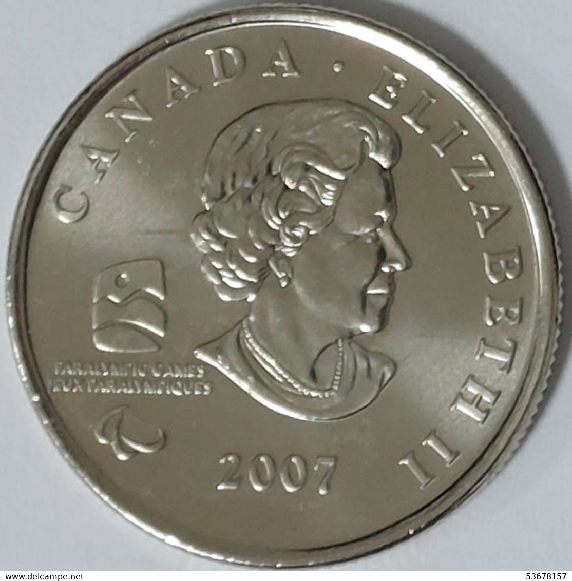 Canada - 25 Cents, 2007, XXI Winter Olympic Games, Vancouver 2010 - Wheelchair Curling, Unc, KM# 684 - Canada