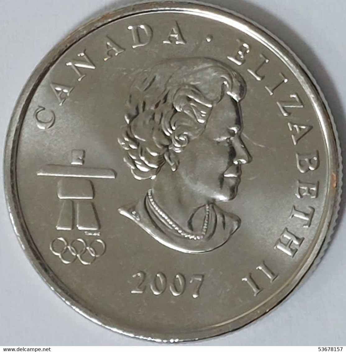 Canada - 25 Cents, 2007, XXI Winter Olympic Games, Vancouver 2010 - Biathlon, Unc, KM# 685 - Canada