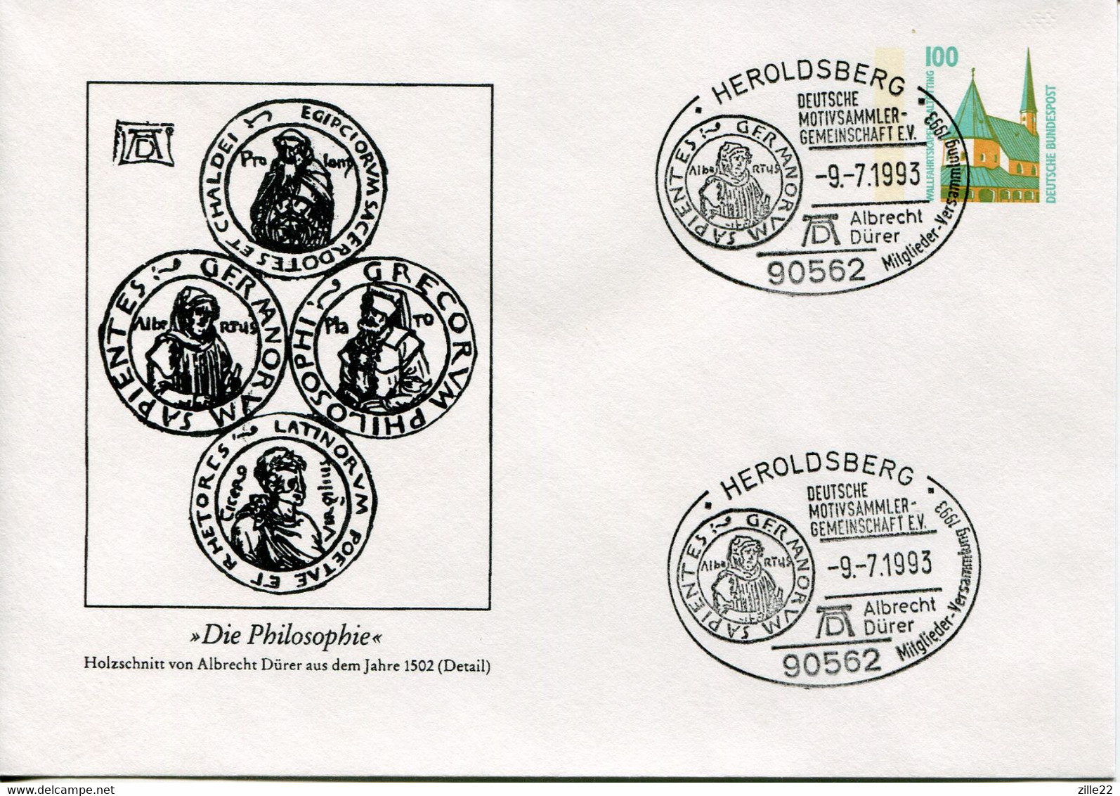 Germany Deutschland Postal Stationery - Cover - Altötting Design - Albrecht Dürer Wood Carving - Private Covers - Used