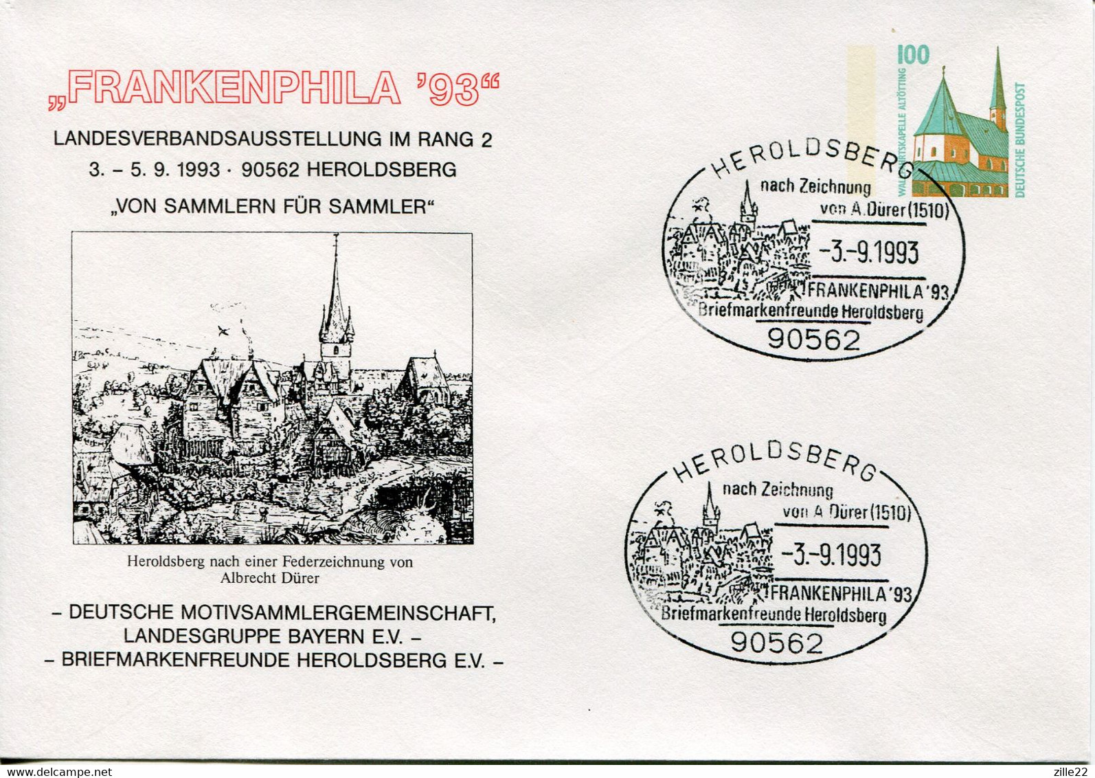 Germany Deutschland Postal Stationery - Cover - Altötting Design - Stamp Exhibition Heroldsberg - Private Covers - Used