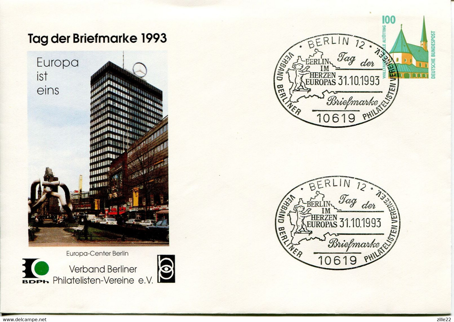Germany Deutschland Postal Stationery - Cover - Altötting Design - Stamp Club Anniversary, Berlin - Private Covers - Used