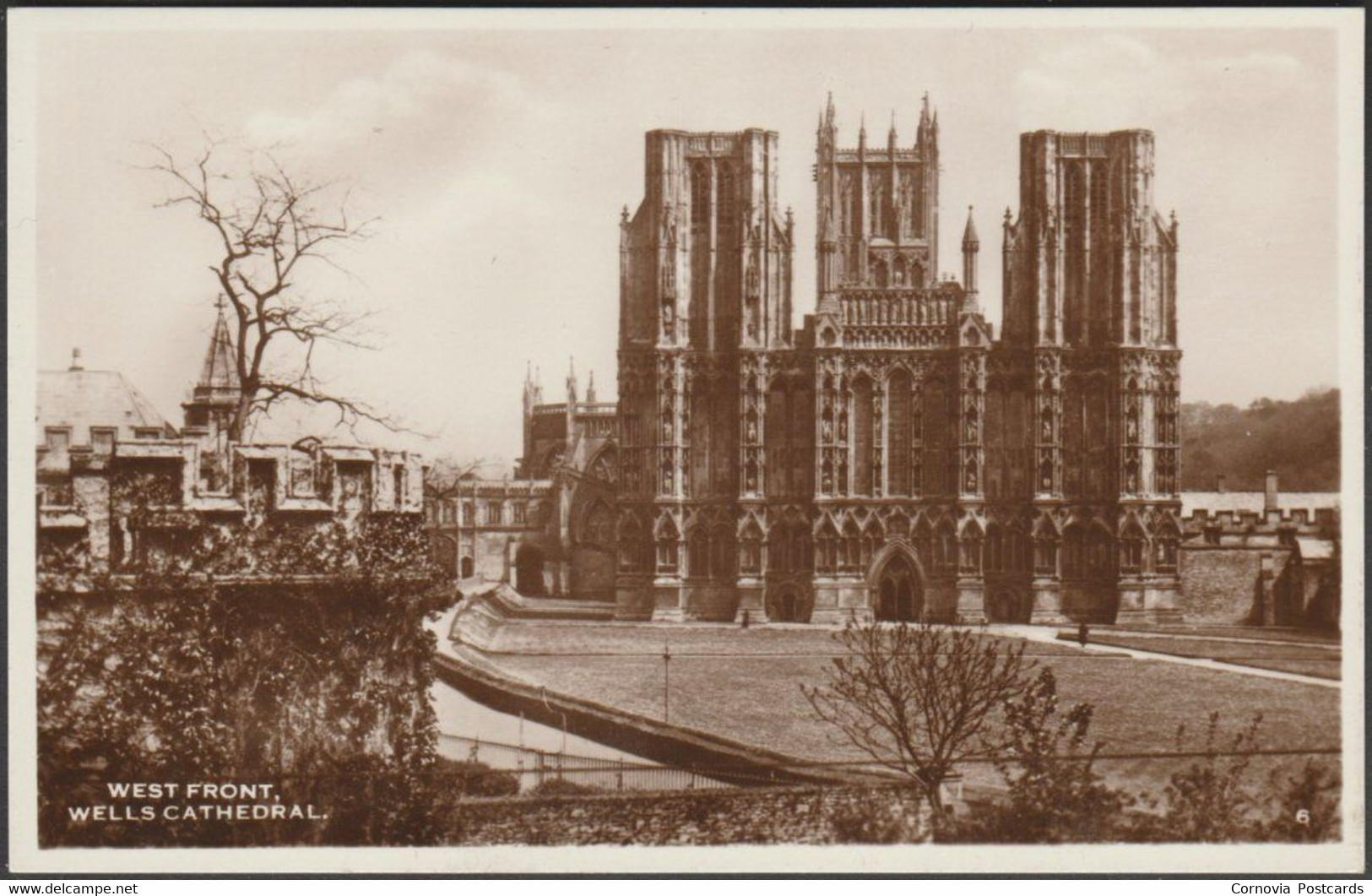 West Front, Wells Cathedral, Somerset, C.1930 - RP Postcard - Wells