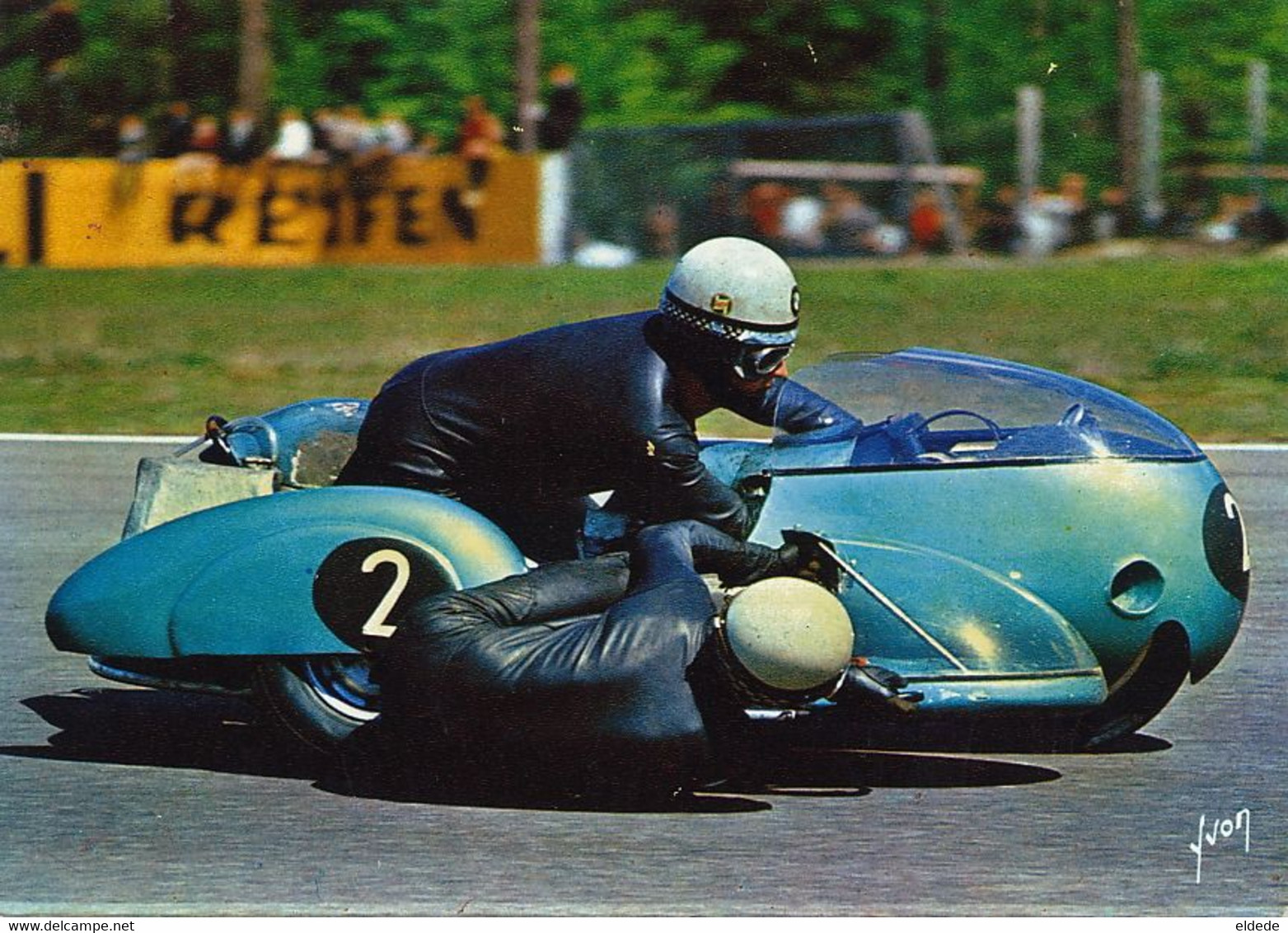 Hockenheim George Auerbacher And Herman Hahn B.M.W. 500 Side Car Moto Motorcycle Race - Hockenheim