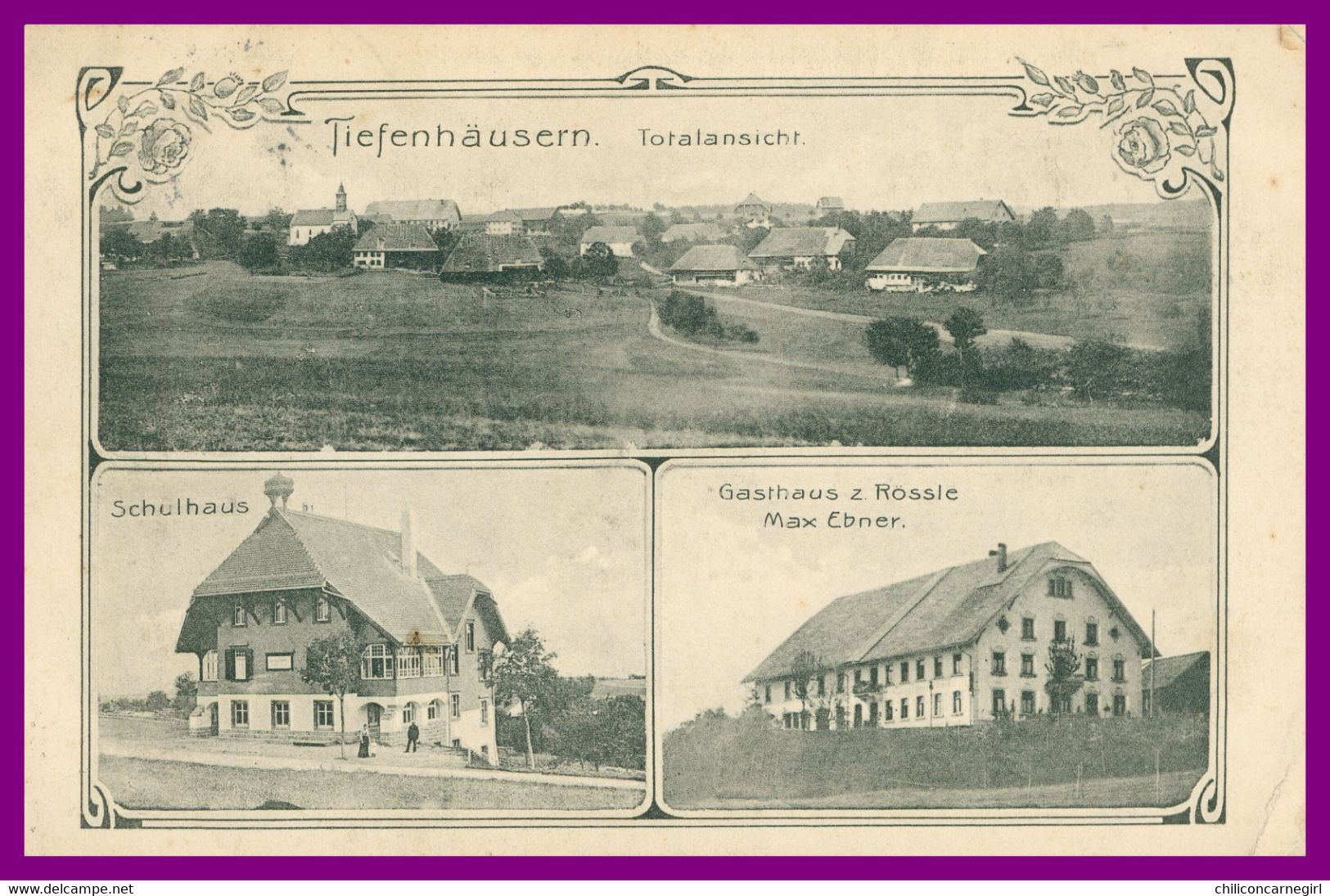 TIEFENHAUSERN - Totalanscicht - Schulhaus - Gasthaus Rossle Max EBNER - Animée - 1912 - Hoechenschwand