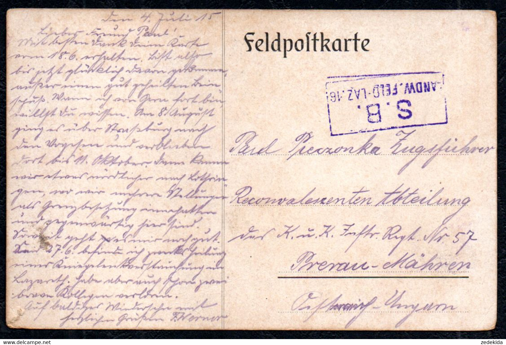 D1511 - Château-Salins - Feldpost 1. WK WW Landwehr Lazarett 16 - Sarrebourg