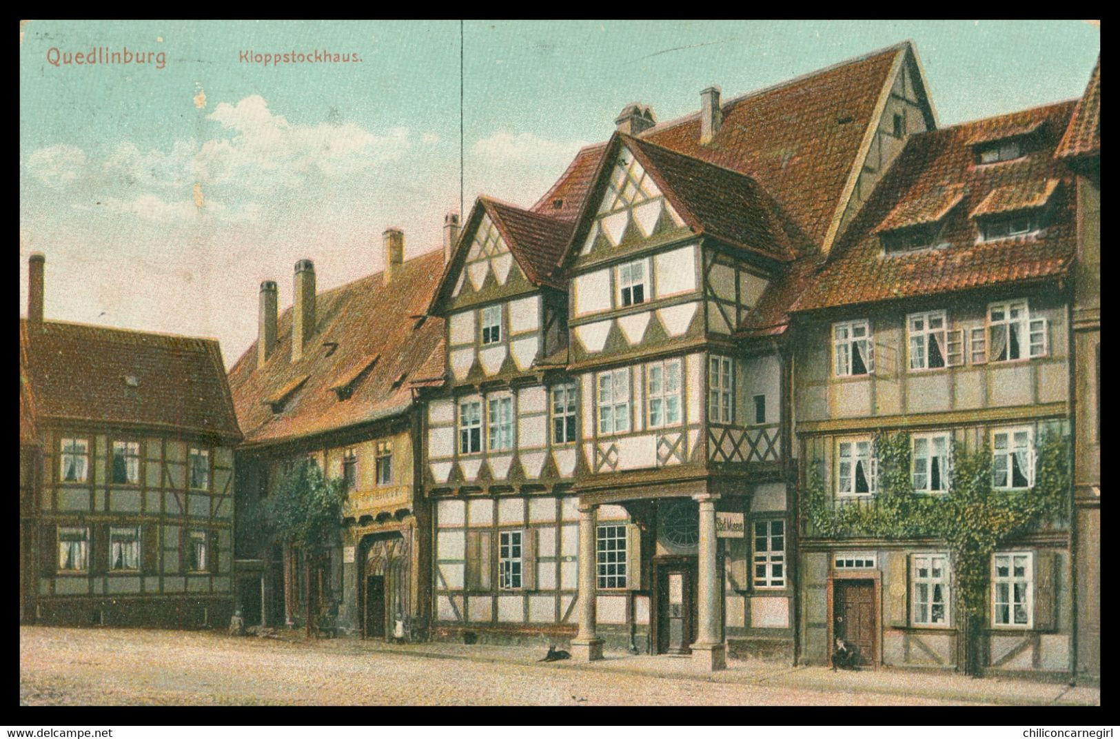 QUEDLINBURG - Kloppstockhaus - Animée - Colorisée - Verlag KNACKSTEDT NATHER Serie 65 N° 1 - 1912 - Quedlinburg