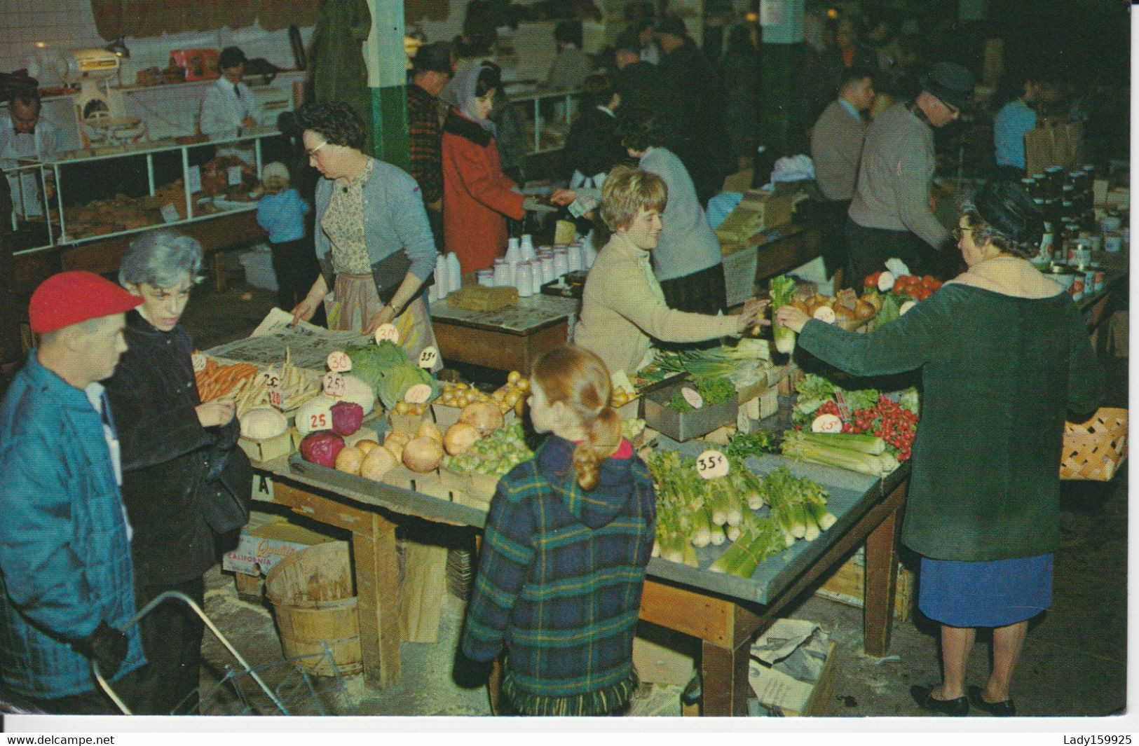 Inside Scene Farmer's Market, Animation,  Notice The Nylons, Vegetables, $$ Pints Of Milk Name Califo. Kitchener Ontario - Kitchener