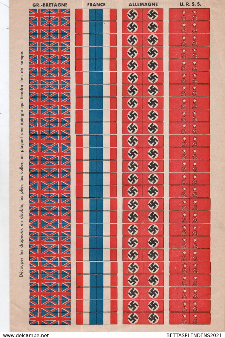 Gde Carte " LA GUERRE D' HITLER " + Forces Armées Différents Pays Avec Drapeaux à Coller + Pochette (voir Descriptif) - Documents
