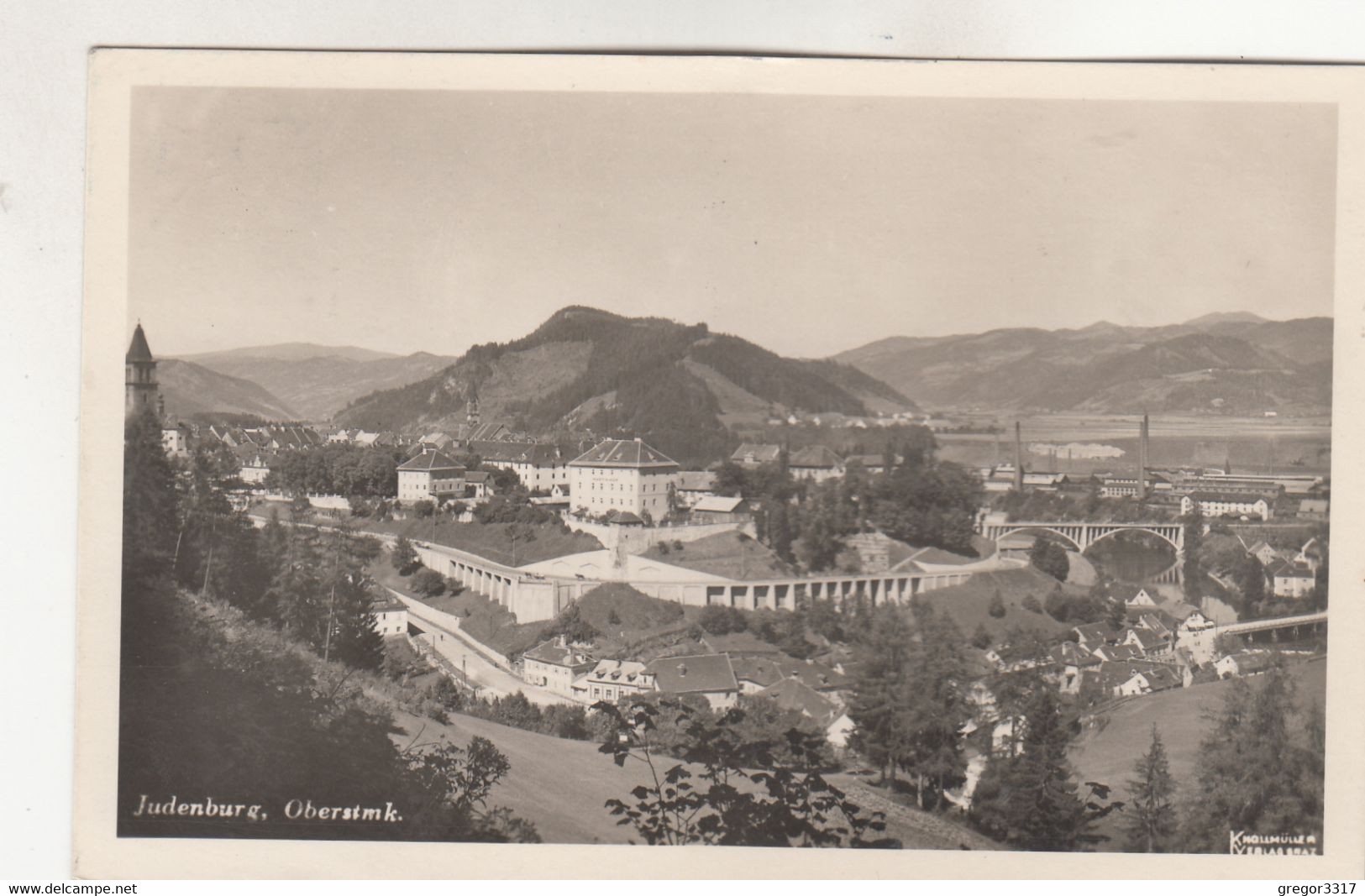 B2294) JUDENBURG - Oberstmk. -. Tolle DETAILS STRASSE Brücken Häuser ALT ! 1942 - Judenburg