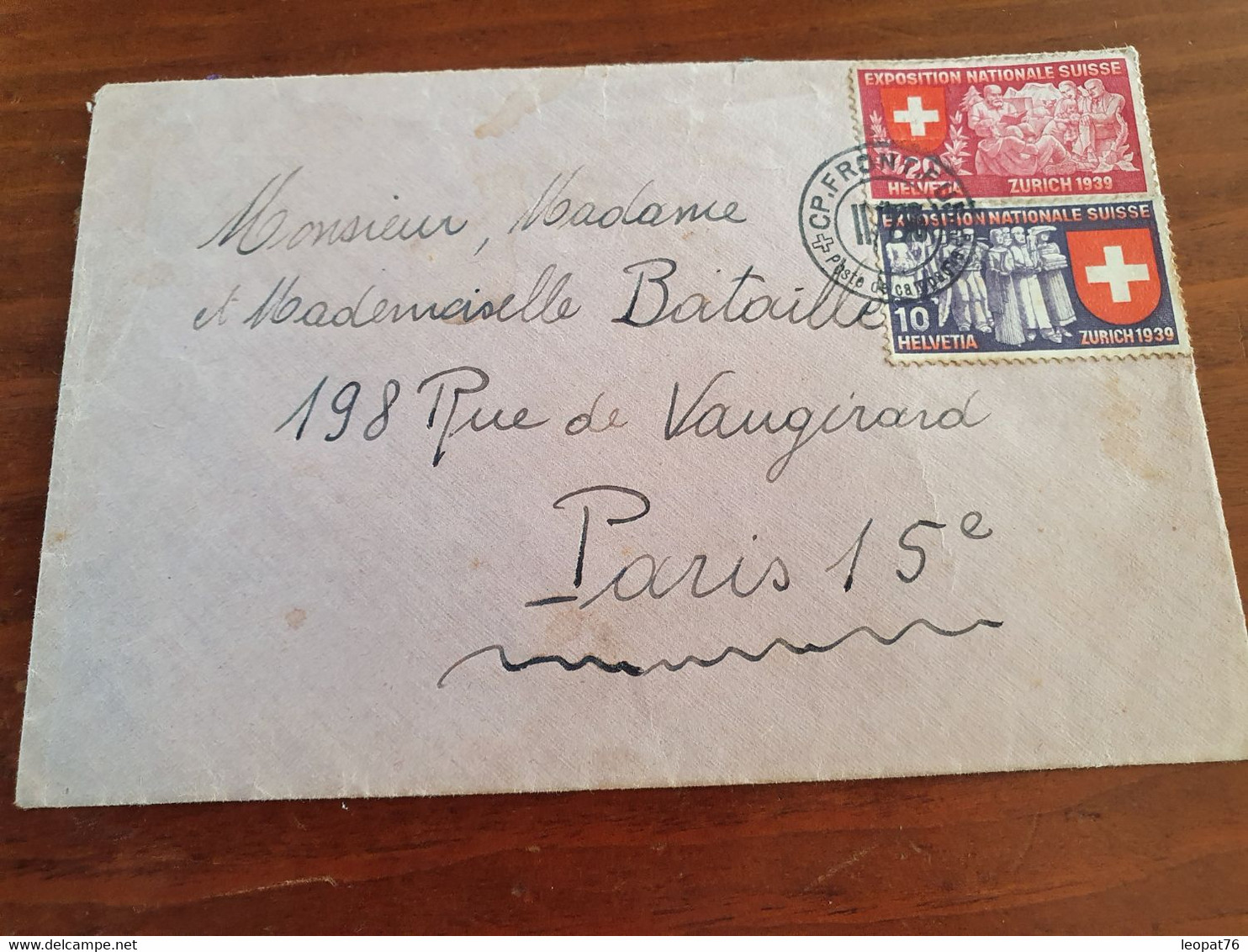 Suisse - Oblitération " CP.FRONT.FUS Poste De Campagne " Sur Enveloppe Pour Paris - Période 1940 - M 74 - Cartas & Documentos