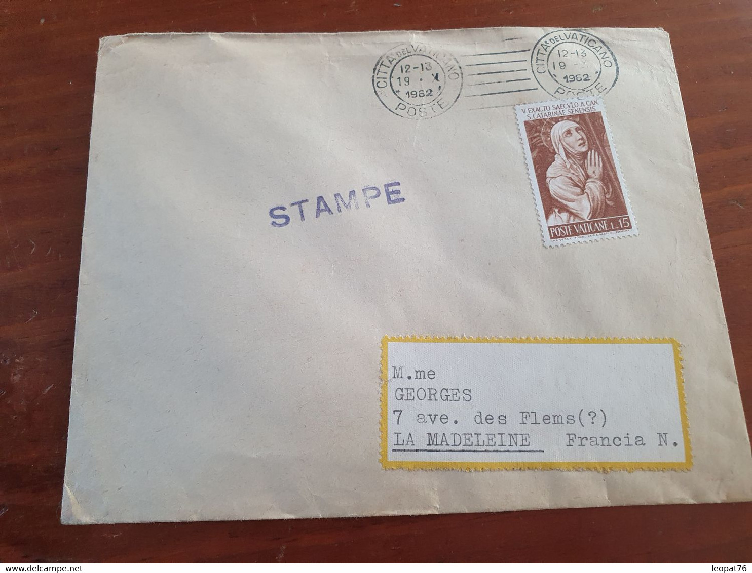 Vatican - Enveloppe Pour La France En 1962 - M 81 - Cartas & Documentos