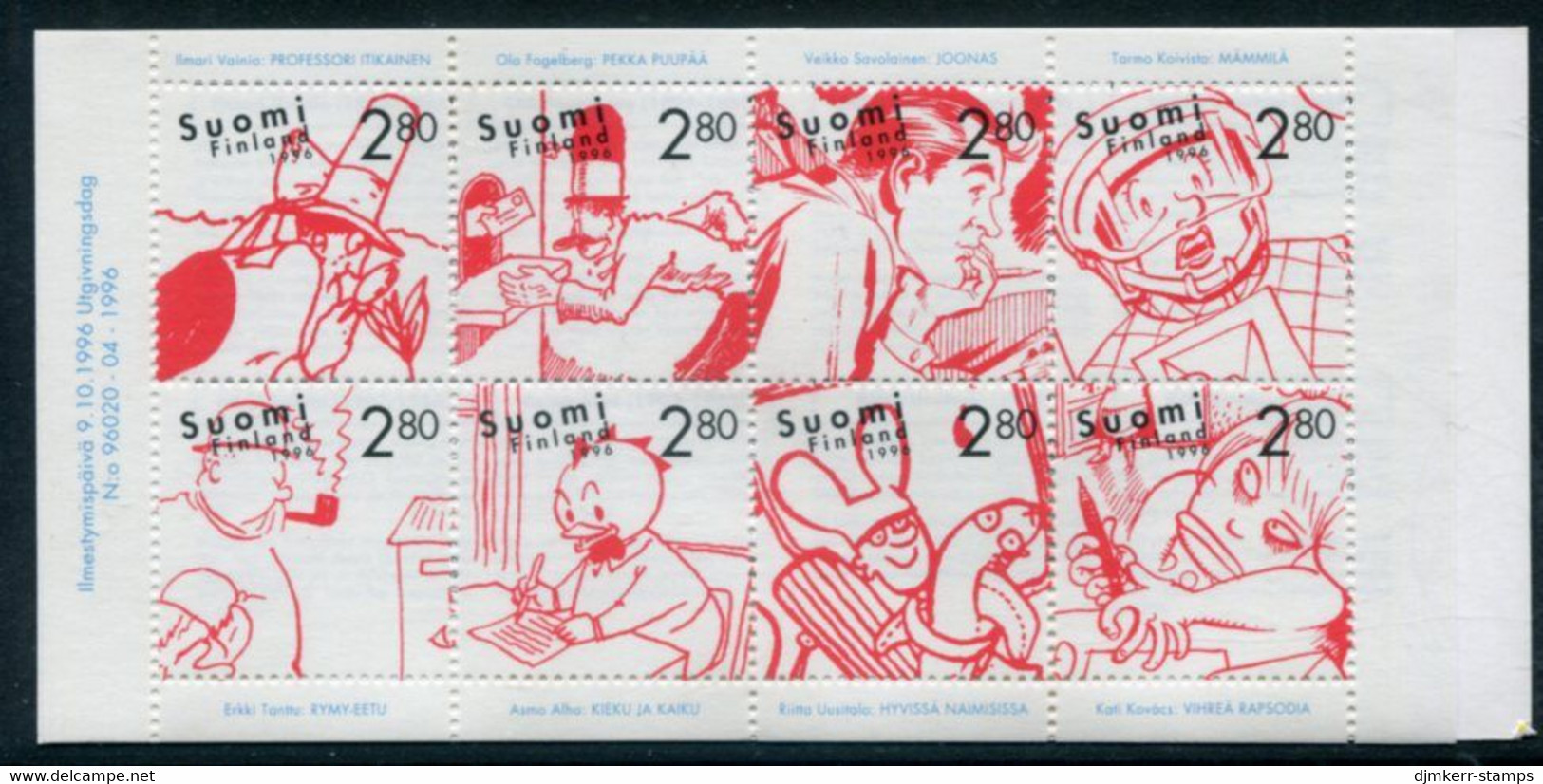 FINLAND 1996 Centenary Of Comics Booklet MNH / **.  Michel 1357-64 - Unused Stamps