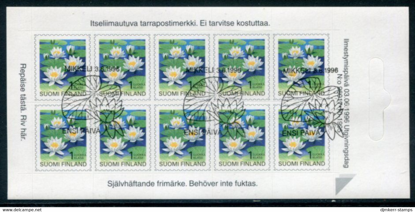 FINLAND 1996 Definitive: Plants Sheetlet Used.  Michel 1350 - Usati