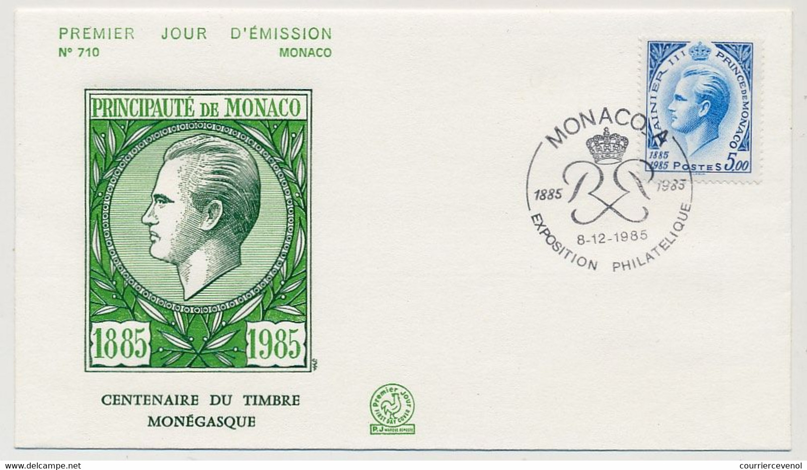 MONACO => 5 Env FDC - Centenaire Du Timbre (Portraits De Souverains) - 5/12/1985 - Dont Bloc Feuillet - FDC