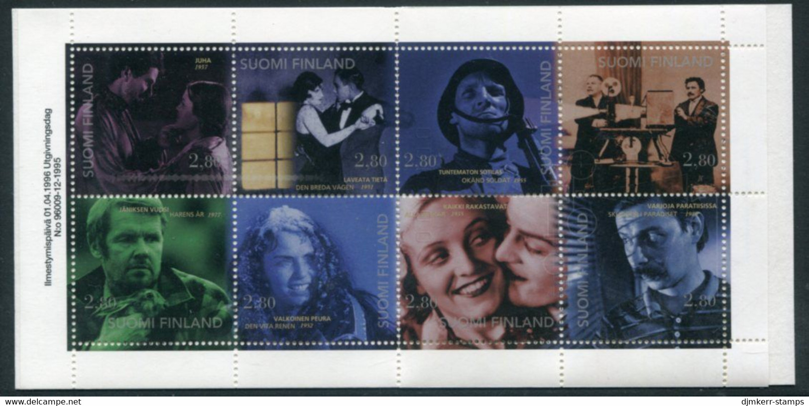 FINLAND 1996 Centenary Of Finnish Films Booklet MNH / **.  Michel 1337-44 - Ongebruikt