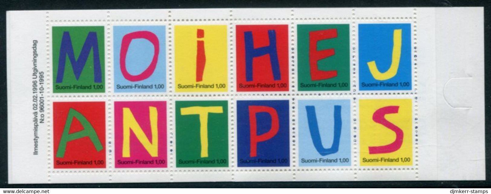 FINLAND 1996 Greetings Stamps Booklet MNH / **.  Michel 1319-30 - Ongebruikt