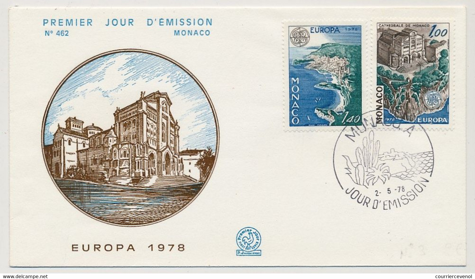 MONACO => Env FDC - 1,00F + 1,40F Europa 1978 - Monaco A - 2/5/1978 - FDC