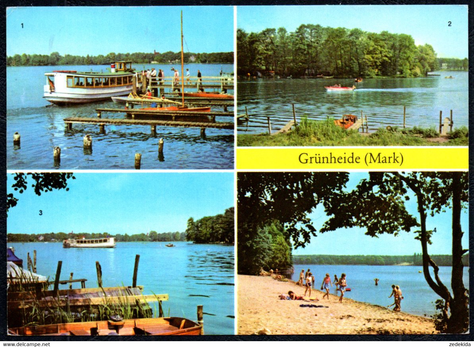 F7480 - Grünheide - HO Gaststätte Seeblick Strand Badestrand - Verlag Bild Und Heimat Reichebach - Gruenheide