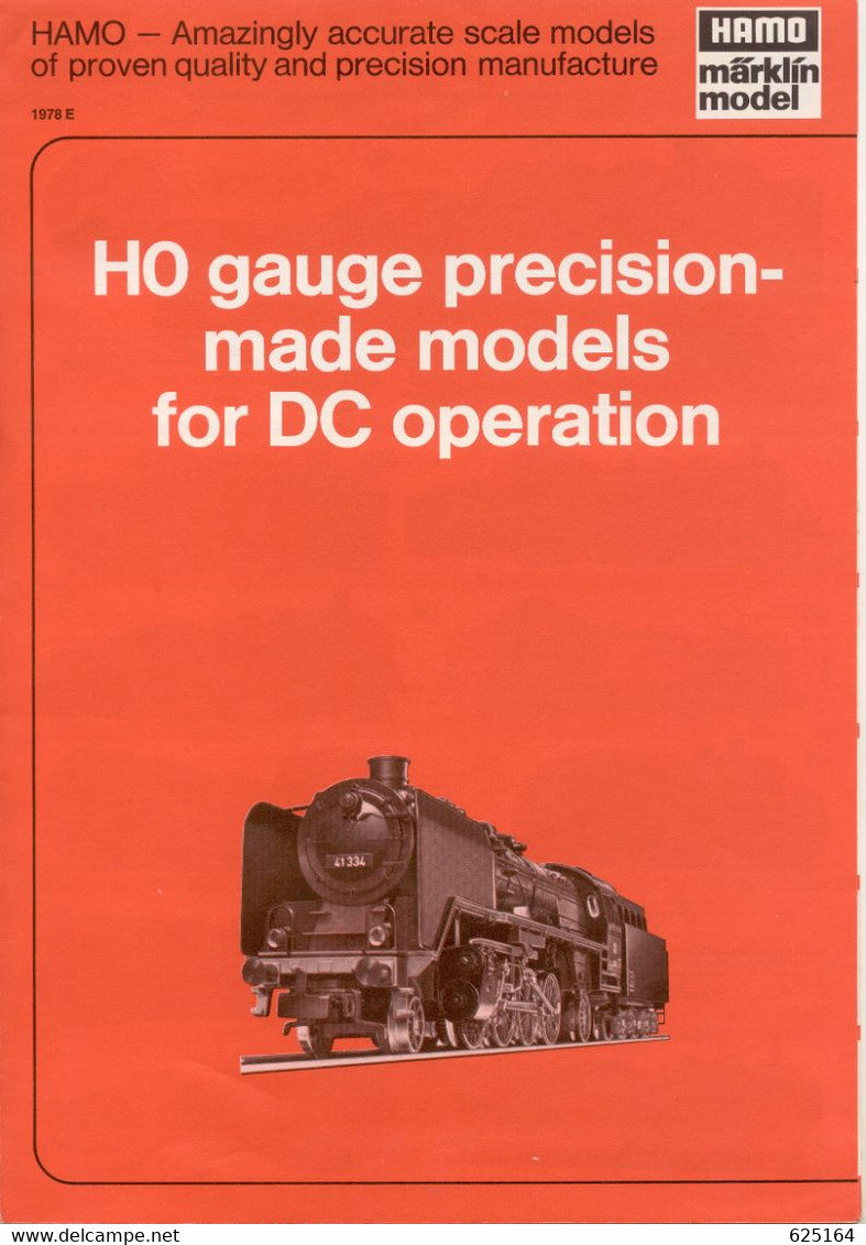 Catalogue HAMO MÄRKLIN 1978 HO For DC Operation - Englische Ausgabe - Inglés