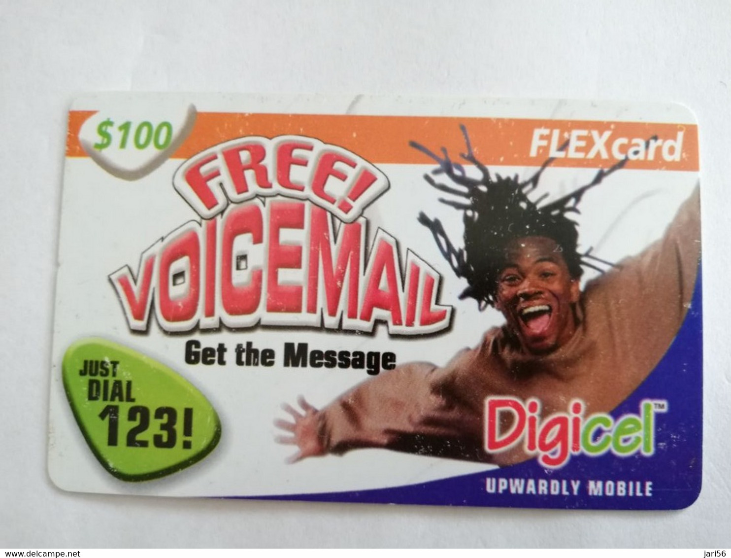 CARIBBEAN ISLANDS EC $ 100,-  FREE VOICEMAIL / DIGICEL (JAMAICA?)   -PREPAID Used ** 9514** - Antilles (Other)