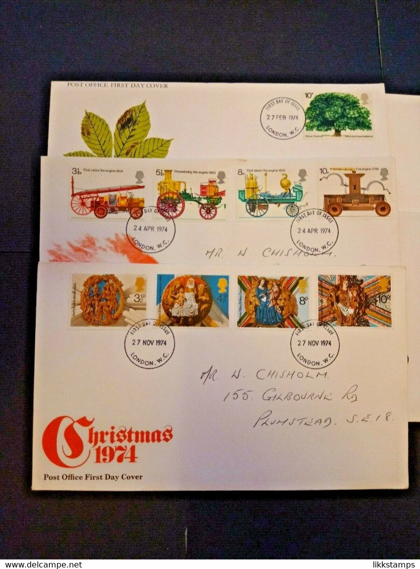 1974 A GROUP OF FIVE FIRST DAY OF ISSUE POSTMARKED COVERS. (A) #01015 - 1971-1980 Dezimalausgaben