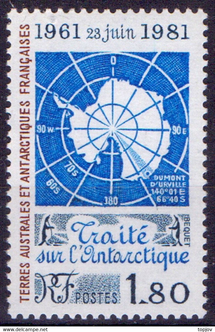 TAAF - ANTARTICA - TREATY - MAPS - **MNH - 1981 - Traité Sur L'Antarctique