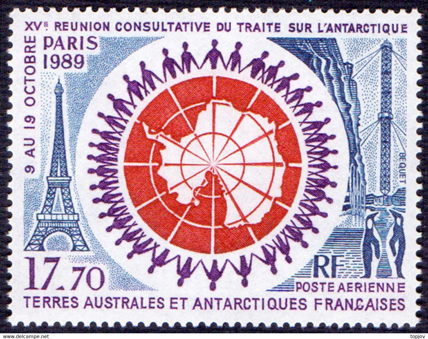 TAAF - ANTARTICA - TREATY - MAPS - PENGUINE - **MNH - 1989 - Traité Sur L'Antarctique
