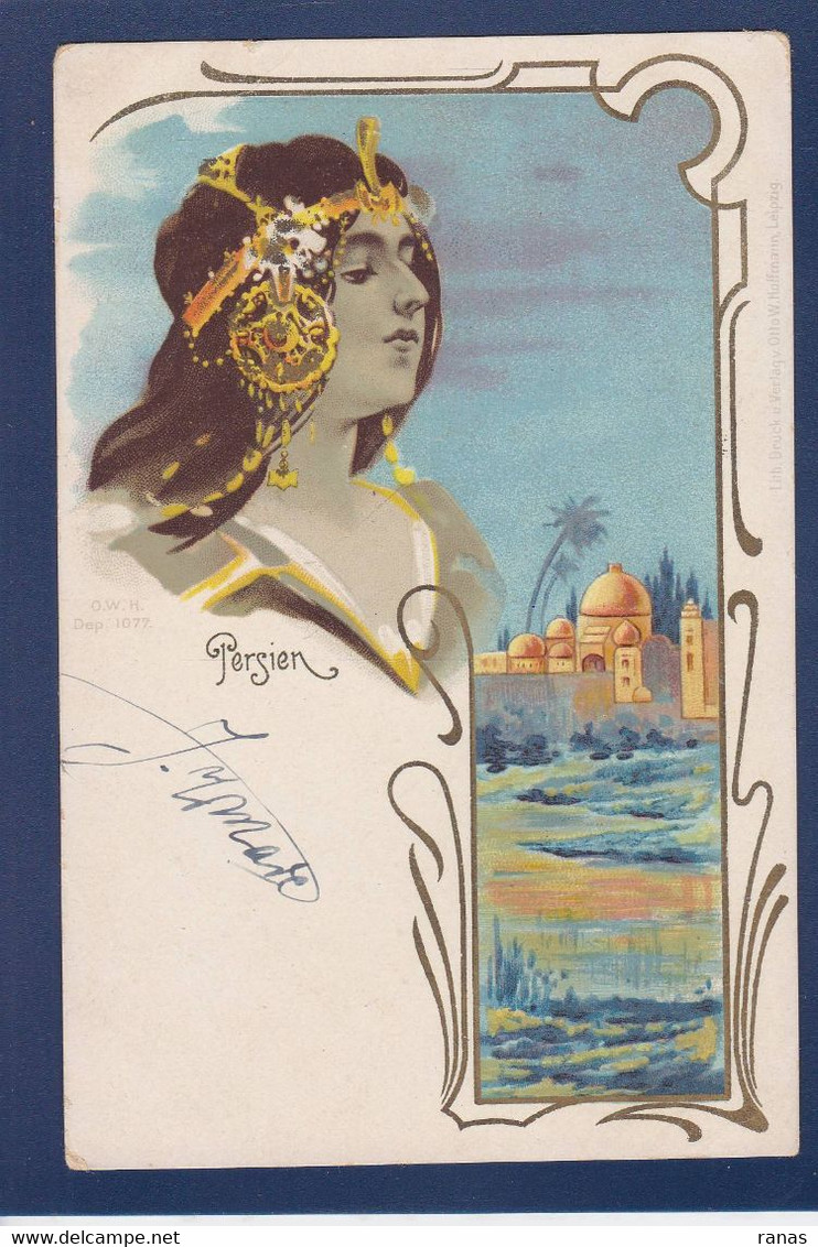 CPA Perse Iran Art Nouveau Femme Woman écrite - Iran