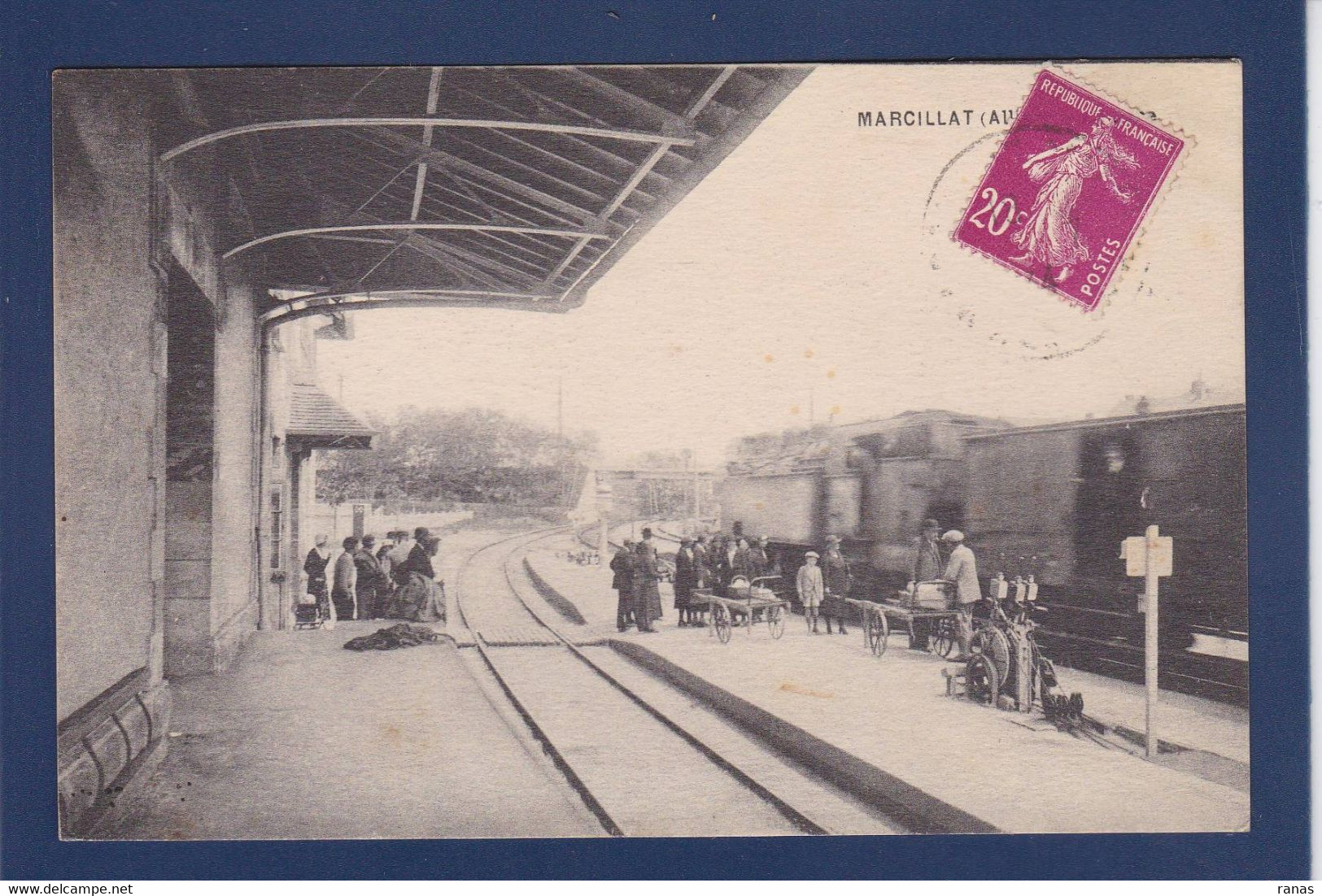 CPA [63] Puy-de-Dôme Marcillat Gare Station Train Chemin De Fer Circulé - Altri & Non Classificati