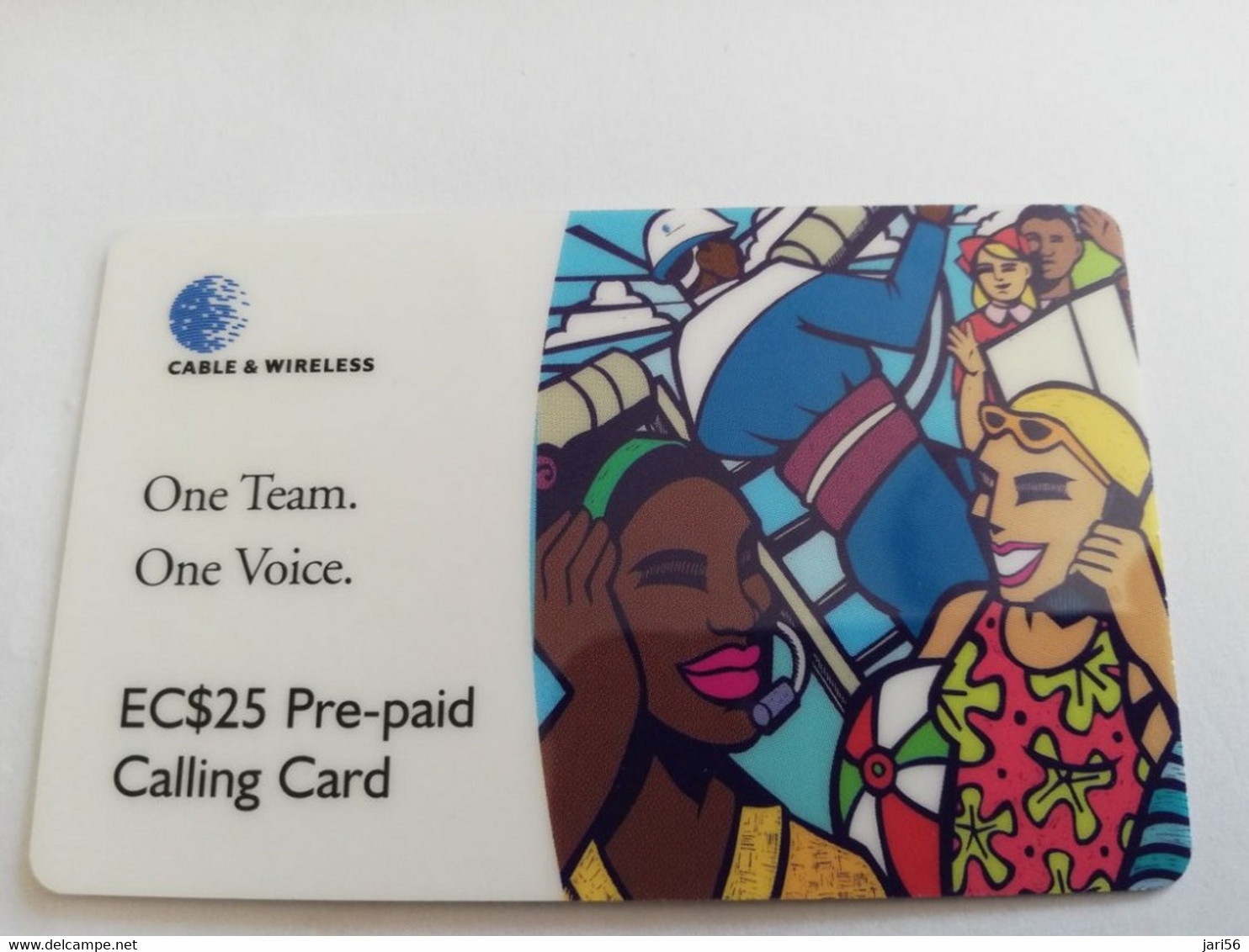 ST VINCENT & GRENADINES   $25,- ONE TEAM ONE VOICE STV-P2  Prepaid (RRRR)   Fine Used Card  **9554** - St. Vincent & The Grenadines