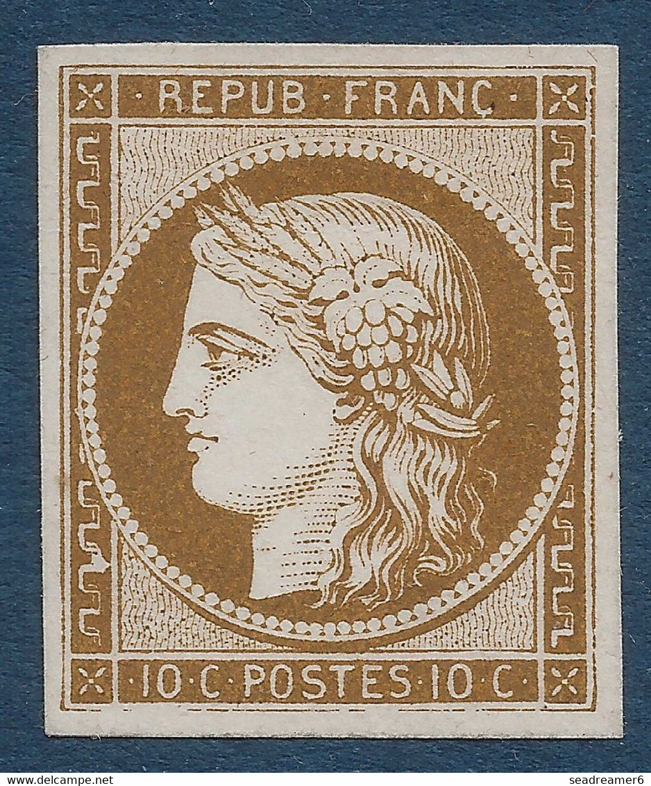 France Essai Ceres 10c Bistre Brun Fonçé Sur Papier Carton Blanc TTB - Autres & Non Classés