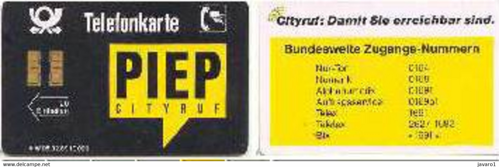 W-SERIES : W05 20U PIEP CITYRUF MINT - W-Series : Pubblicitarie Delle D. Bundespost