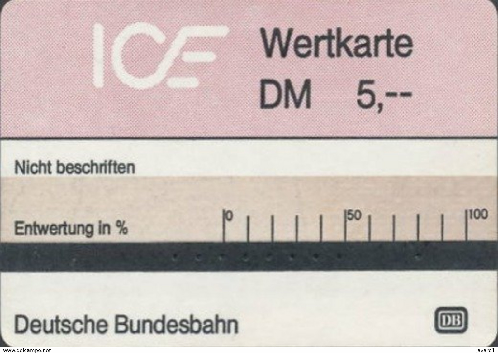 GERMANY : TI1A ICE Wertkarte DM 5,- (DB) USED - Precursores