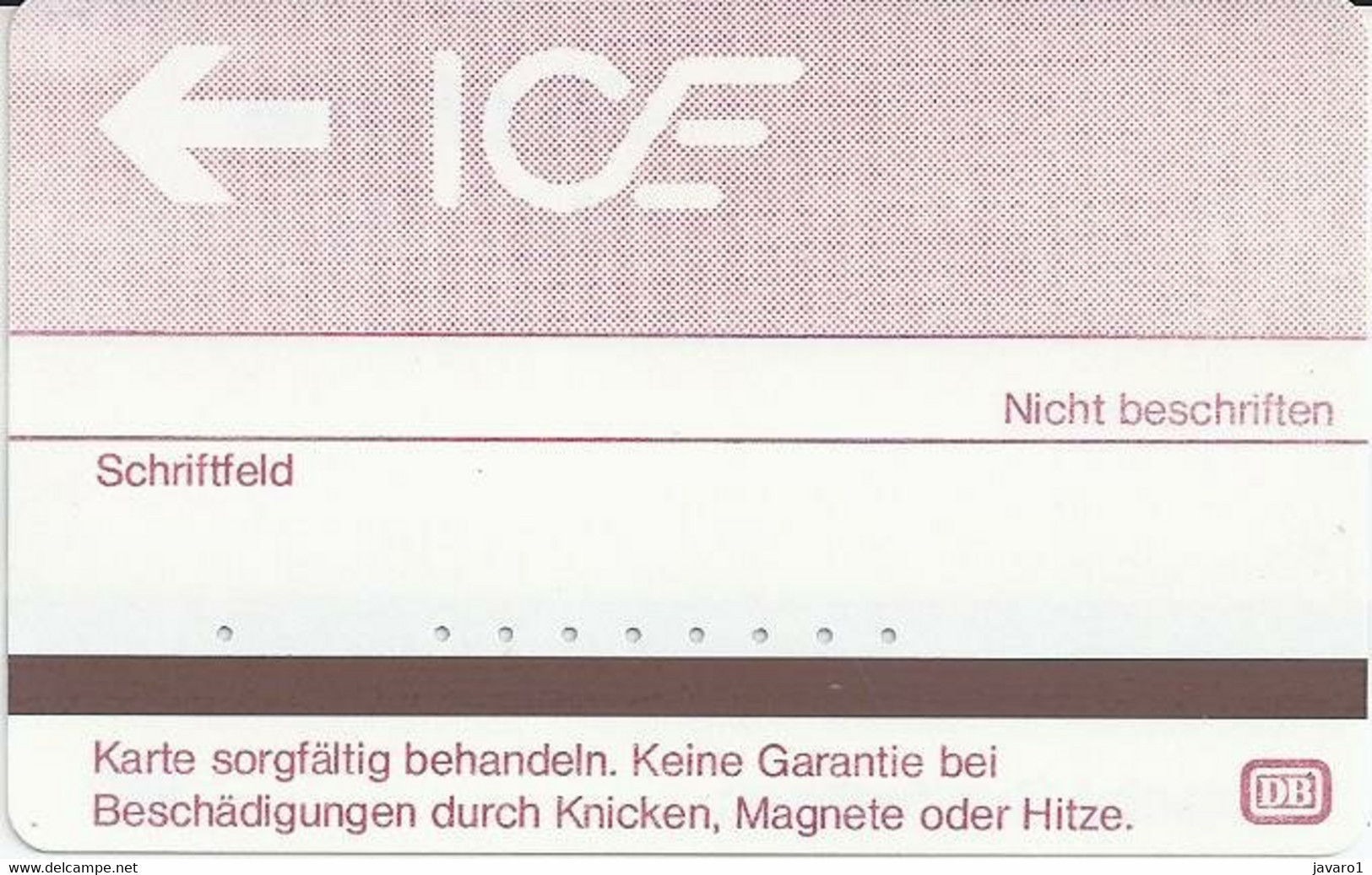 GERMANY : TI1A ICE Wertkarte DM 5,- (DB) USED - Precursors