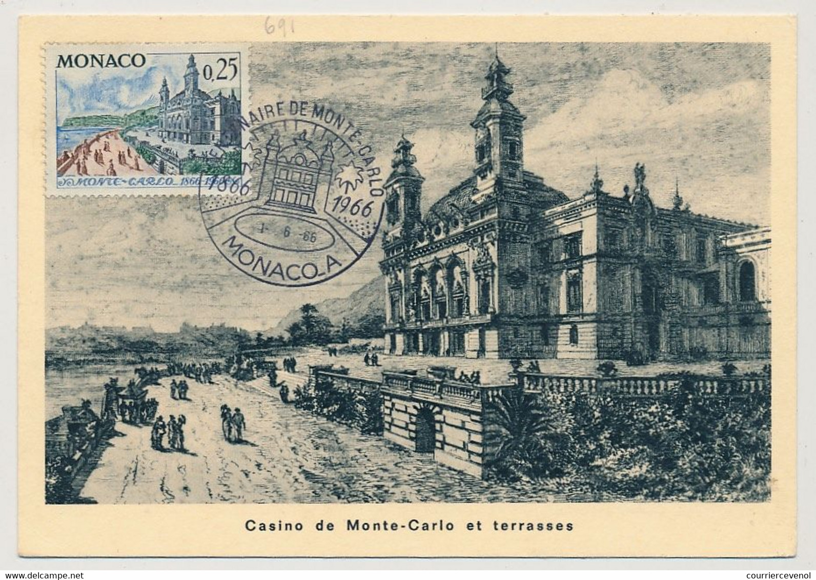 MONACO => Carte Maximum - 0,25 Casino De Monte-Carlo Et Terrasses - Monaco A - 1/6/1966 - Maximumkarten (MC)