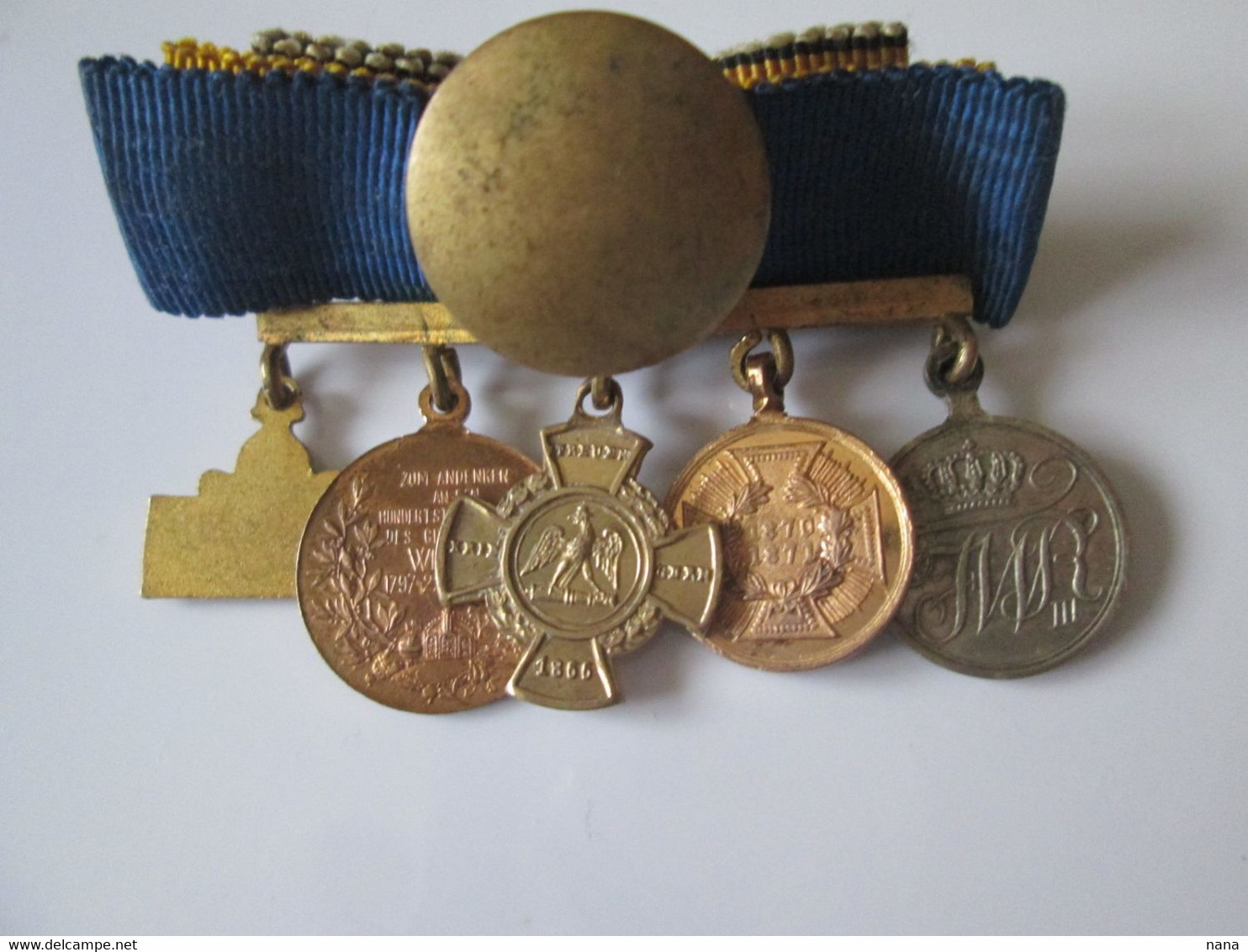 Rare! Prussia Ribbon Bars With 5 Mini Military Medals/Barrettes Prusse Avec 5 Mini Medailles Militaires Size=14-16 Mm - Germania