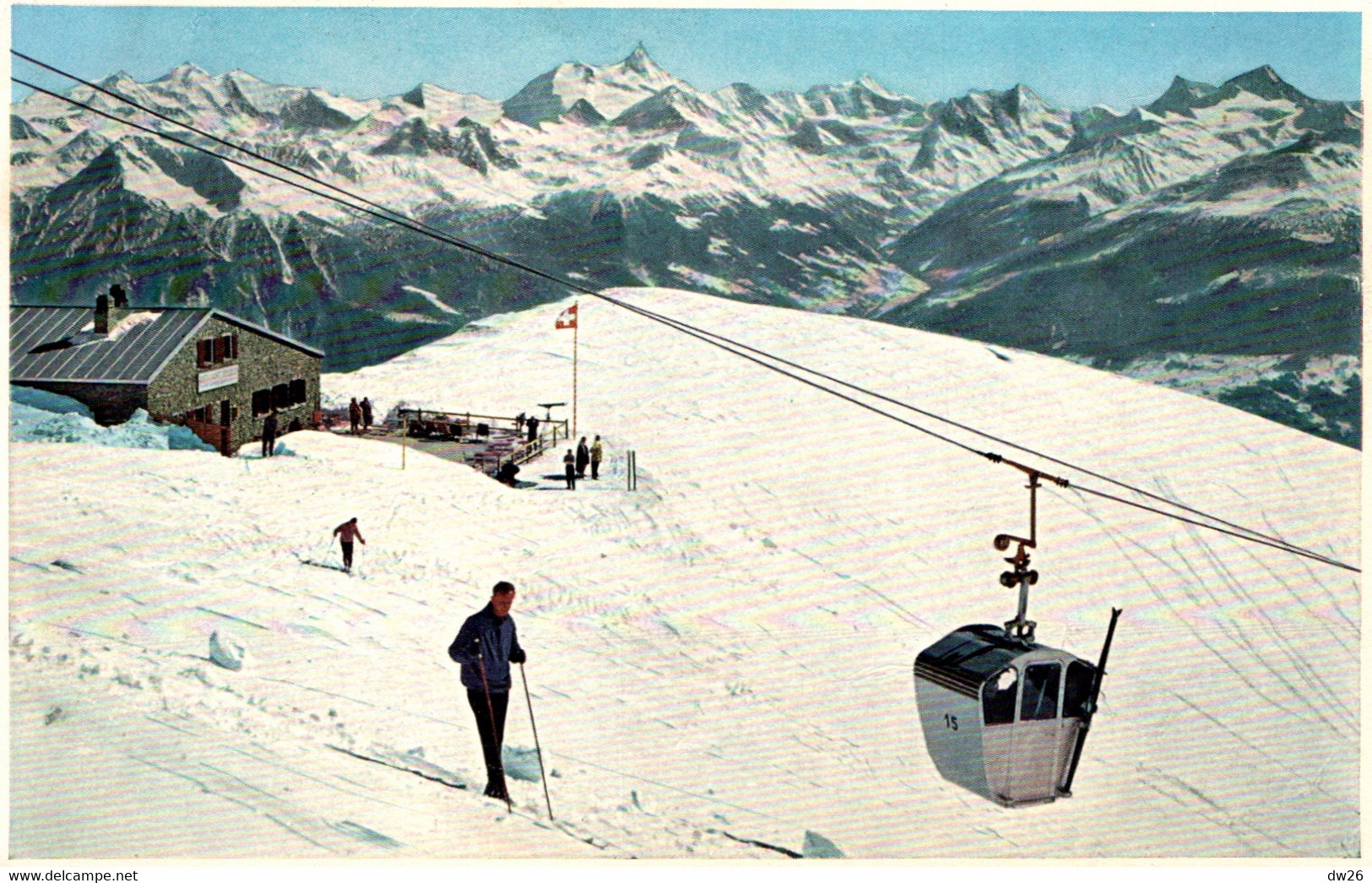 Station De Ski De Crans S/Sierre (Valais Suisse) Restaurant Bella-Lui, Téléférique - Carte J. Kleiner - Sierre