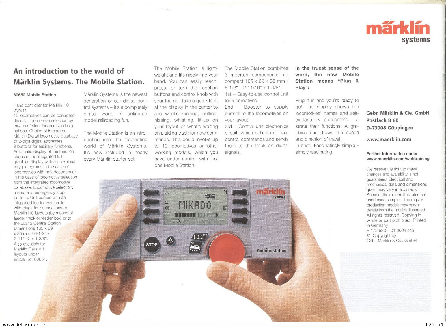 Catalogue MÄRKLIN 2004 The First Step Into The World Of Märklin Systems - Inglese