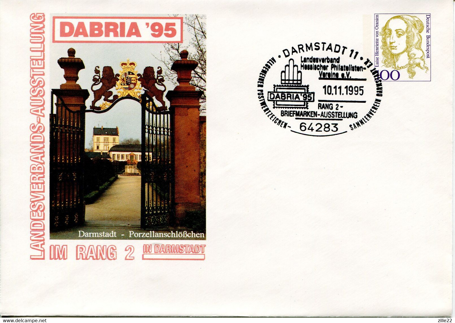 Germany Deutschland Postal Stationery - Cover - Von Oranien Design - Stamp Exhibition Darmstadt - Private Covers - Used