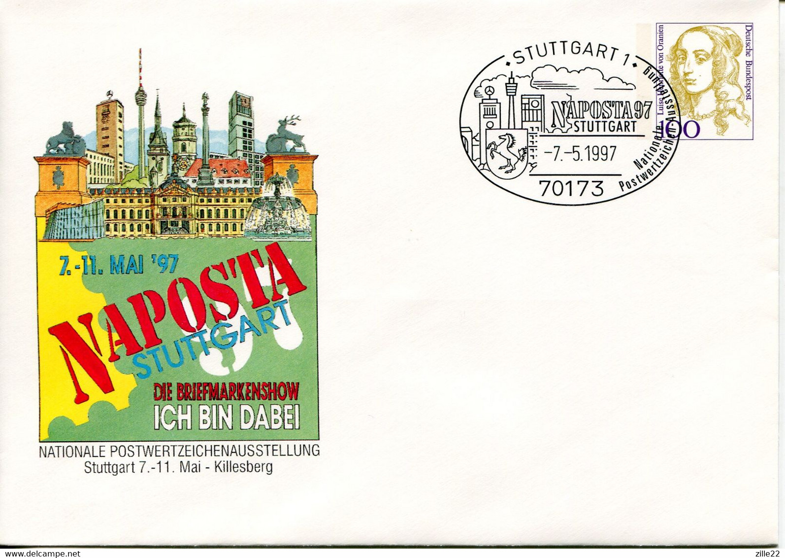 Germany Deutschland Postal Stationery - Cover - Von Oranien Design - Stamp Exhibition Stuttgart - Enveloppes Privées - Oblitérées