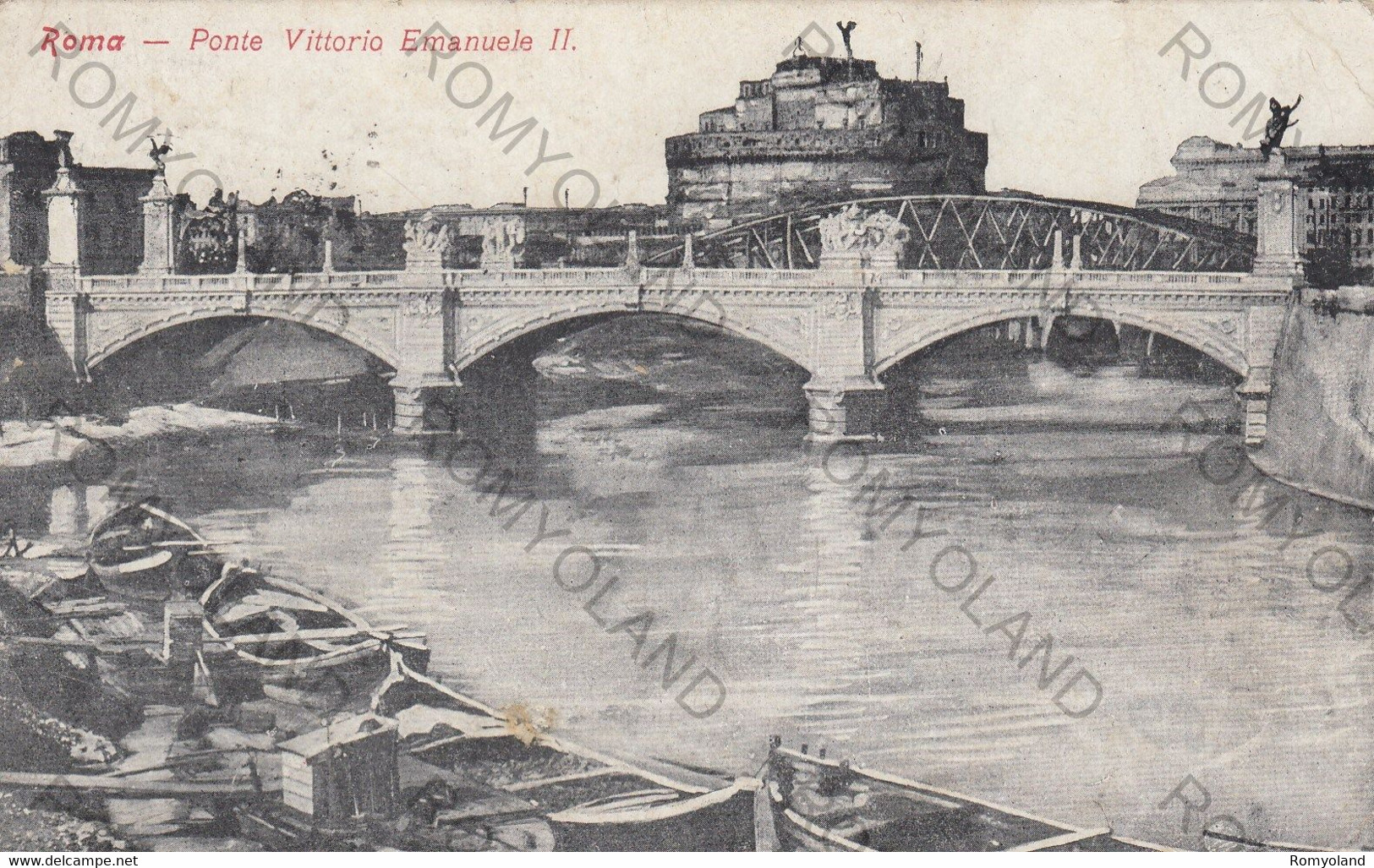 CARTOLINA  ROMA,LAZIO,PONTE VITTORIO EMANUELE II,STORIA,MEMORIA,CULTURA,RELIGIONE,BOLLO STACCATO,VIAGGIATA 1919 - Ponts