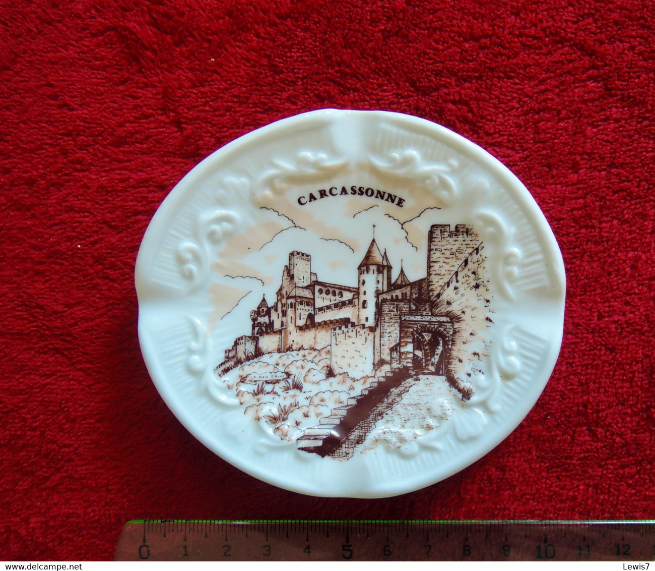 Cendrier Porcelaine : Forteresse Carcassonne - France - Porcelain