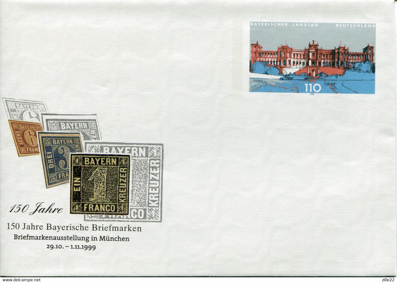 Germany Deutschland Postal Stationery - Cover - Bavarian Parliamnet Design - Stamp Exhibition München - Enveloppes Privées - Neuves