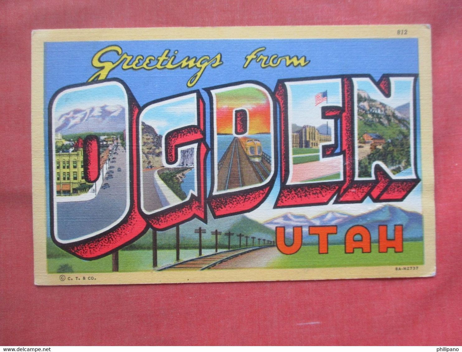Greetings. Ogden Utah > Ogden    Back Side Paper Rub.  Ref 5624 - Ogden