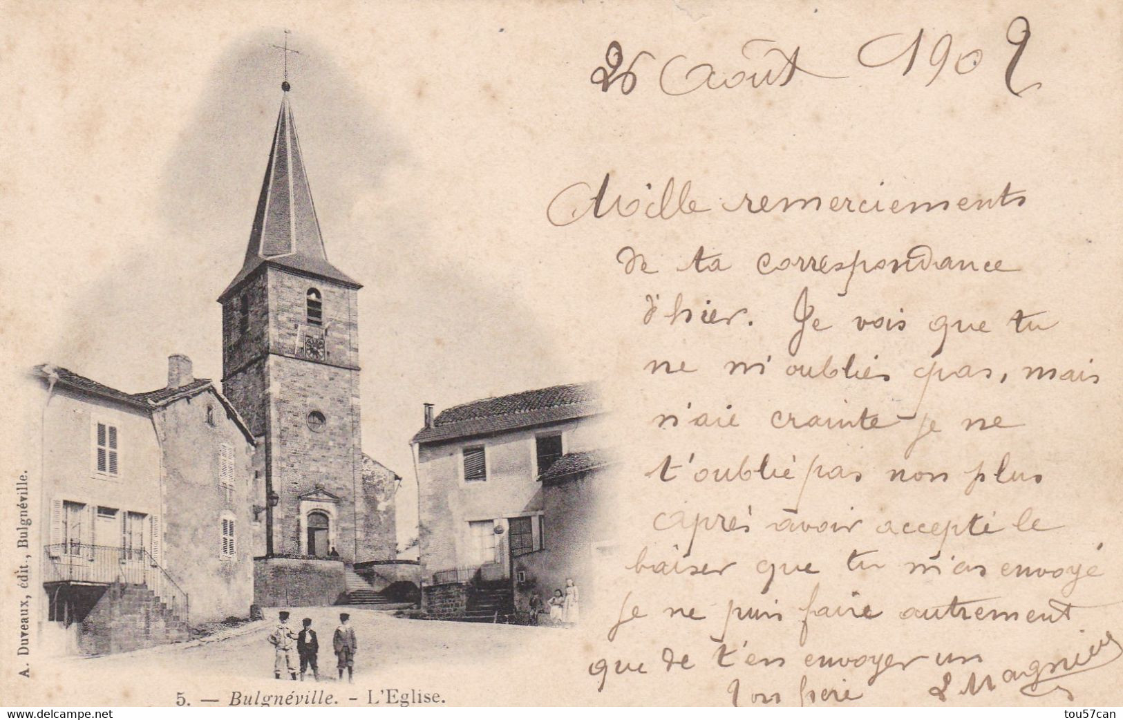 BULGNEVILLE - VOSGES -  (88)  -  RARE CPA PRECURSEUR ANIMEE DE 1902 - L'EGLISE... - Bulgneville